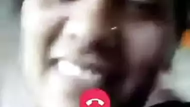 Sexy Desi female allows guy to see her natural XXX tits via video link