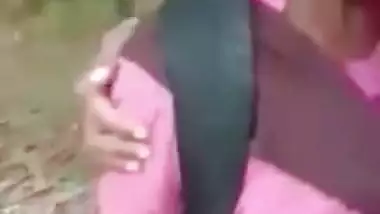 Teacher showing off his student's boobs outdoor. Desi xxx mms