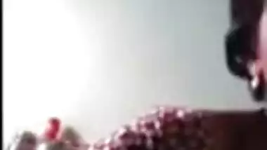 Satin Silk Saree Muslim Aunty showing Boobs